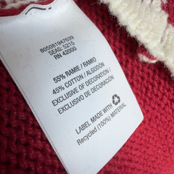 Holiday Editions red & cream festive Holiday vest, cheerful, party, warm #4414 - Picture 7 of 9